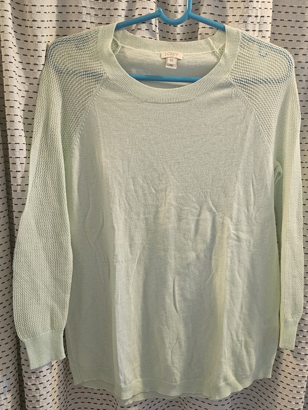 J. Crew Light Mint Crew Neck Knit Sweater
